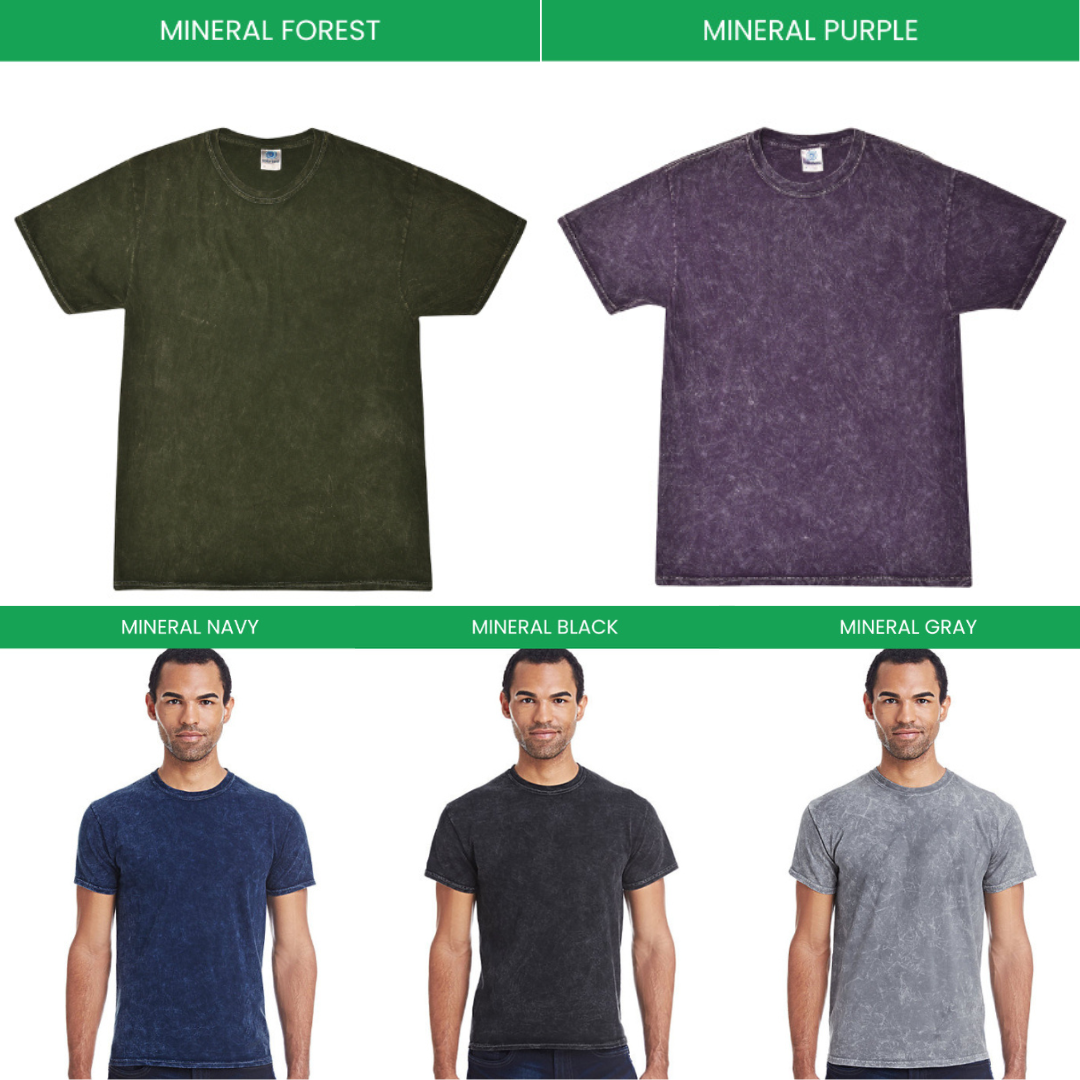 Mineral Wash T shirt Color Chart - Coldplay Merch