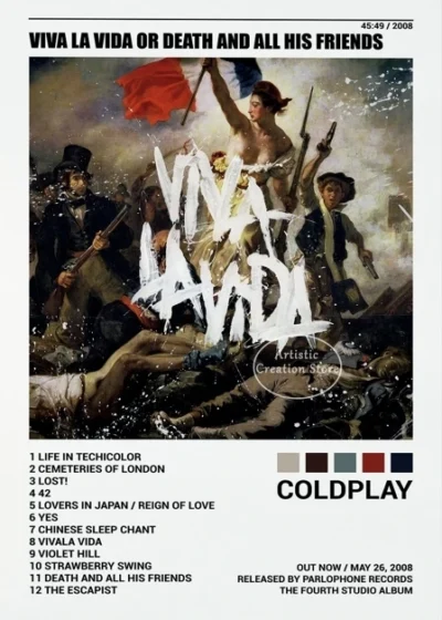 Poster Coldplay Sur Toile Avec Cadre - 30 X 45 Cm - Décoration Murale Chambre, Motif Groupe Musical